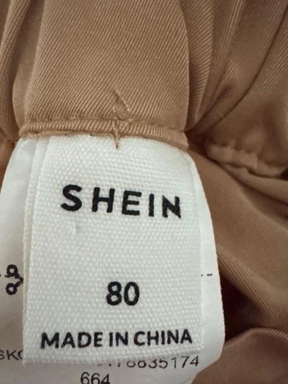 SHEIN Tan Elastic-Waist Kids Shorts